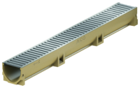 Aco Self Euroline m. Stegrost verzinkt schraublos arretiert Länge 1000 mm, Höhe 97 mm, Breite 118 mm