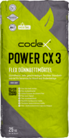 codex Dünnbettmörtel Power CX3 Flex, innen/außen - Wand & Boden 25 kg Sack - hellgrau (1,8-3,2 kg/m²)