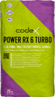 codex Dünnbettm. Power RX6 Turbo Flex, innen/außen - Wand & Boden 25 kg Sack - grau (1,5-3,0 kg/m²)