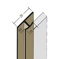 Doppel-T-Profil 3557 6,5mm 2,5m schwarz Fugenprofil vertikal PVC