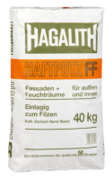 Hagalith Haftputz HAG-FF 40kg Putzdicke: 5 mm bis 20 mm Verbrauch: ca. 6,5 kg/m2  bei 5 mm Putzdicke