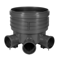 KG Schachtboden RML DN 400/110 KG 3 Zuläufe, 1 Ablauf Anschlüsse DN 110, Nutzh.=19cm