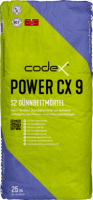 codex S2-Dünnbettm. Power CX9 Flex, innen/außen - Wand&amp;Boden 25 kg Sack - hellgrau (1,5-2,9 kg/m²)