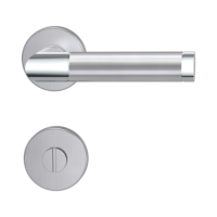 Griffwerk Drückergarnitur Christina Rosette rund, WC Edelstahl matt/poliert, Klipptechnik