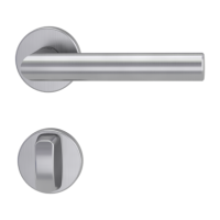 Griffwerk Drückergarnitur Lucia Rosette rund, WC Edelstahl matt, Klipptechnik