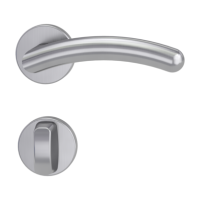 Griffwerk Drückergarnitur Savia Rosette rund, WC Edelstahl matt, Klipptechnik