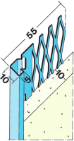 PR 1231 Putzabschlussprofil innen L = 250 cm mit Streckmetallschenke 10 mml, verzinkt