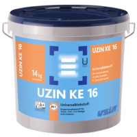 UZIN KE16 Dispersionsklebstoff für Textil- und PVC-Beläge sowie Linoleum, 14 kg TKB-bei Zahnform A2, ca. 300 g/m2